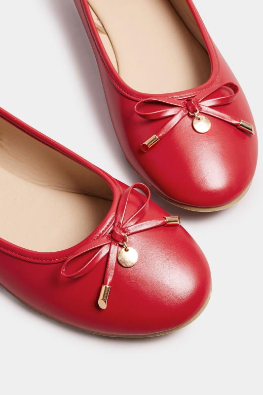 LTS Red Ballerina Pumps In Standard Fit | Long Tall Sally 5