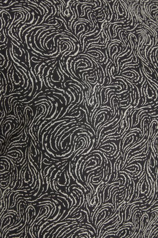 Curve Black Swirl Print Frill Sleeve Top 4