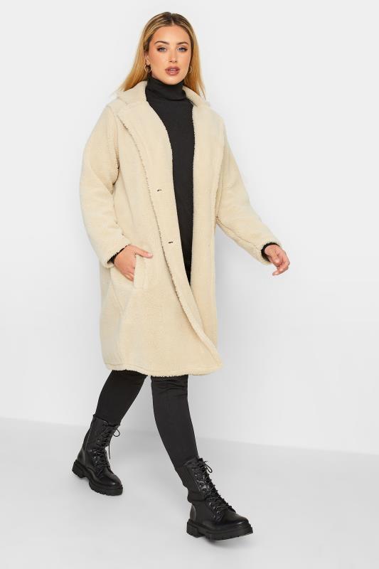 YOURS LUXURY Plus Size Curve Cream Faux Fur Coat 3