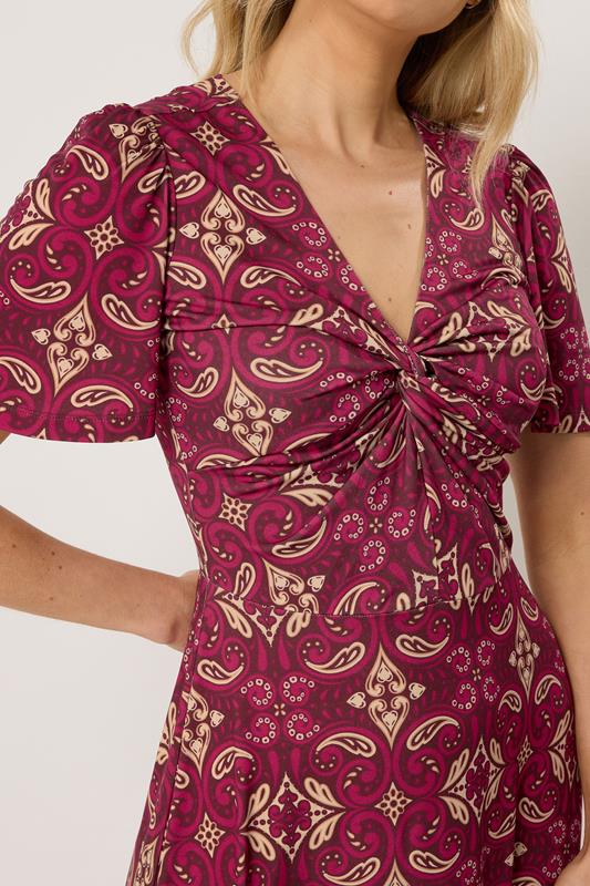 LTS Tall Women's Red Tile Print Twist Front Maxi Dress | Long Tall Sally 5