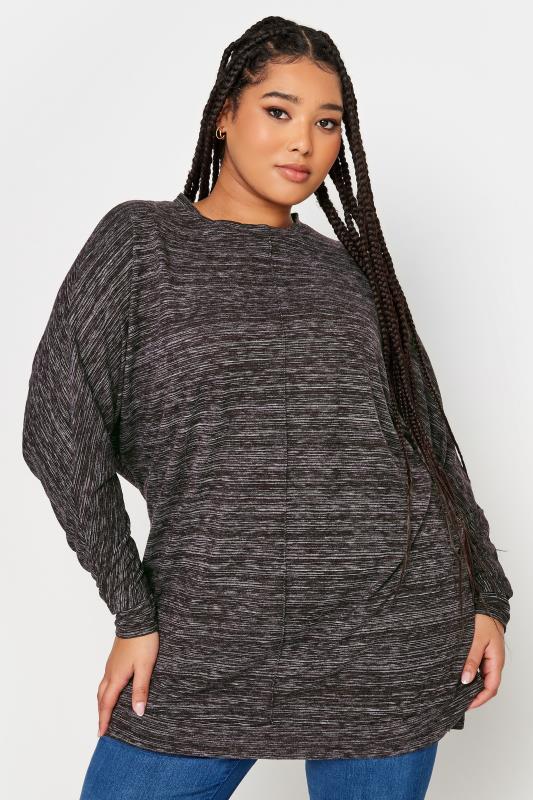  Grande Taille YOURS LUXURY Curve Grey Soft Touch Jumper