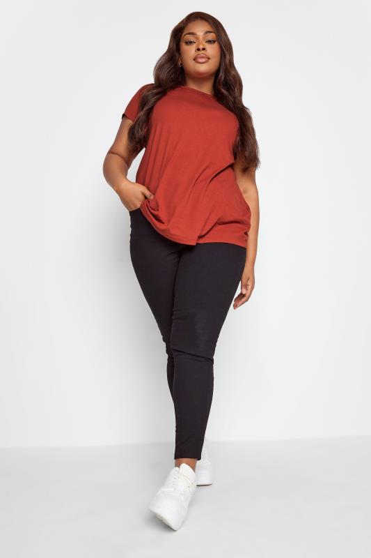 YOURS Plus Size Rust Orange T-Shirt | Yours Clothing 2