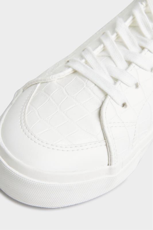 LTS White Croc Lace Up Trainers 6