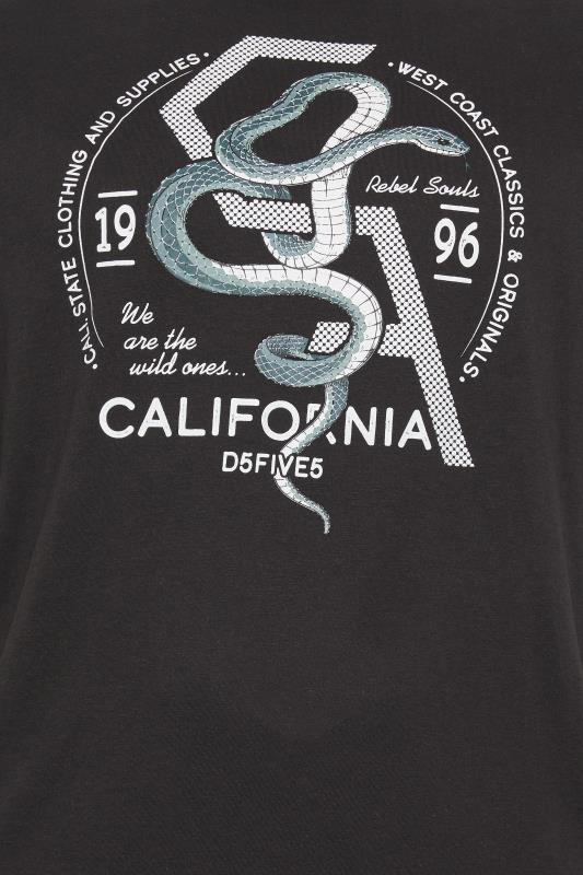 D555 Big & Tall Black 'California' Snake T-Shirt | BadRhino 3