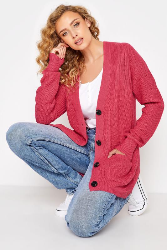 LTS Tall Pink Knitted Cardigan 4