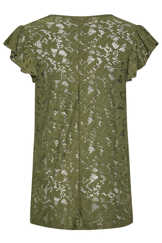 Curve Green Floral Lace Top 7