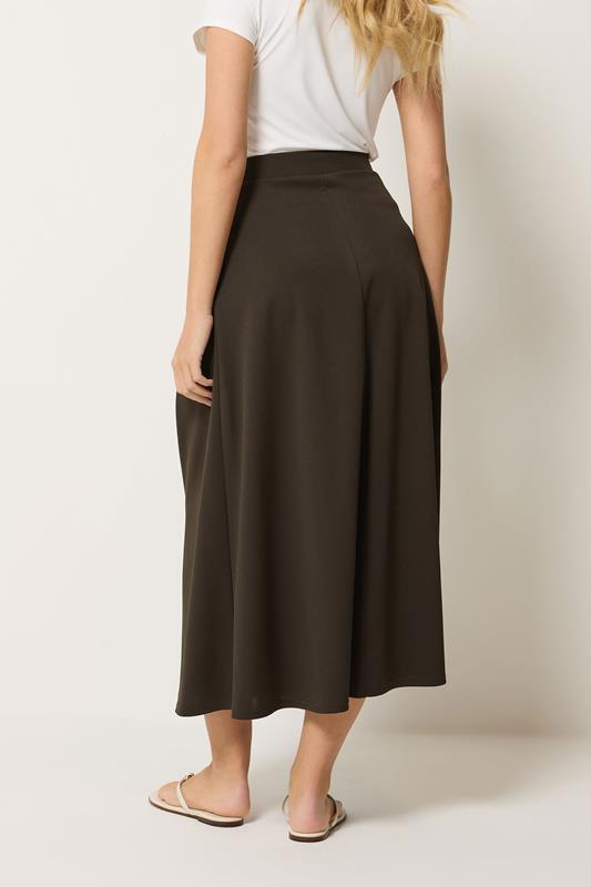 M&Co Chocolate Brown Tie Waist Midi Skirt | M&Co 2