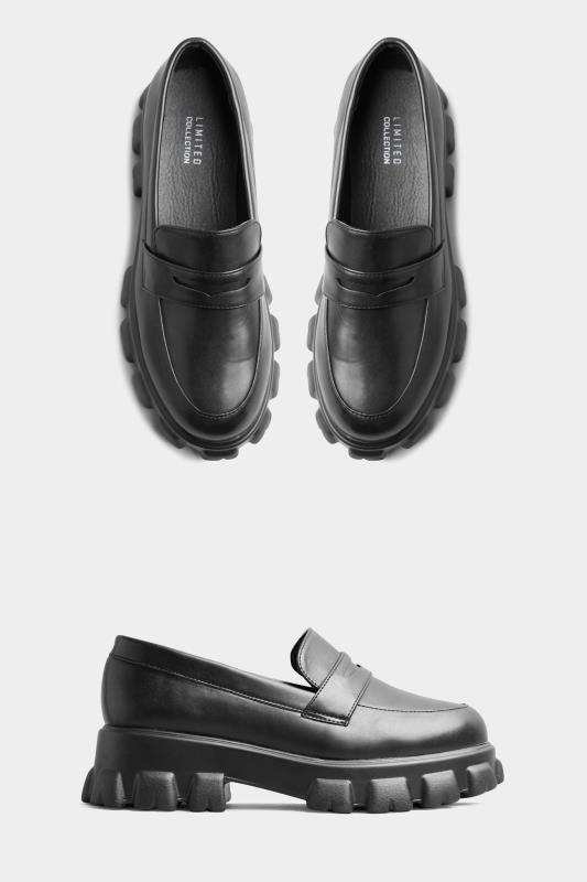 LIMITED COLLECTION Black Faux Leather Chunky Loafer in Wide Fit_B.jpg
