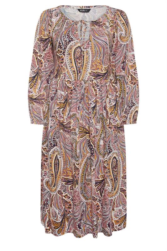 YOURS Plus Size Pink Paisley Print Midaxi Dress | Yours Clothing 5