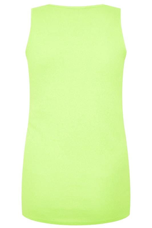 Neon Yellow Rib Vest Top | Yours Clothing