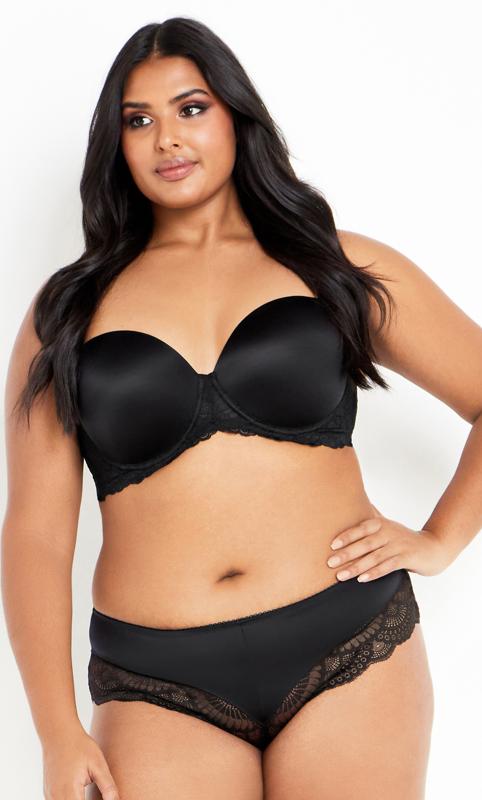 Plus Size  Evans Black Lace Underwired Multiway Bra