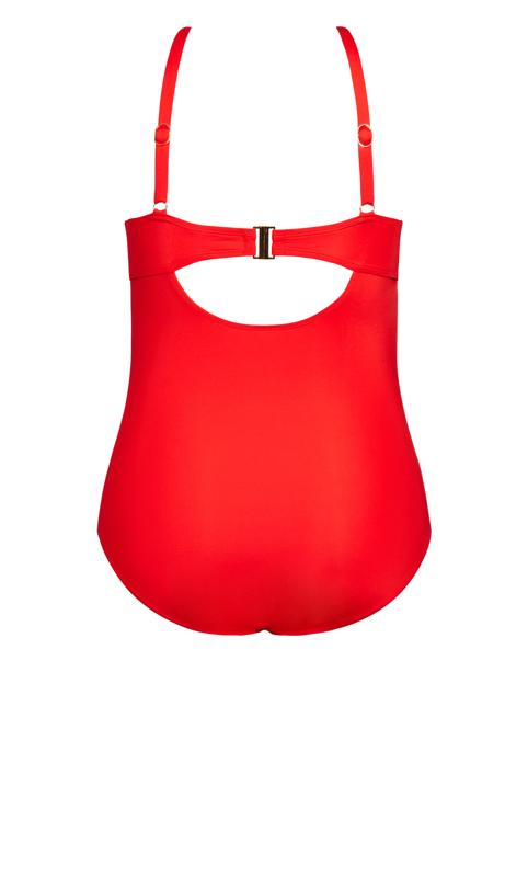 Evans Red Cut Out Swimsuit 2