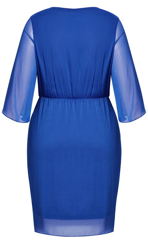 Evans Blue Sleeved Wrap Dress 4