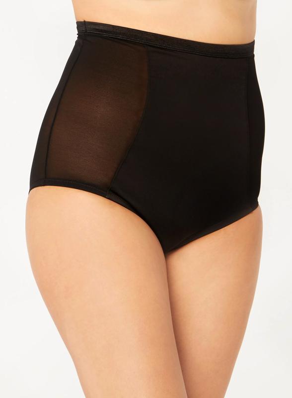 Plus Size  Evans Black High Waisted Shaping Briefs