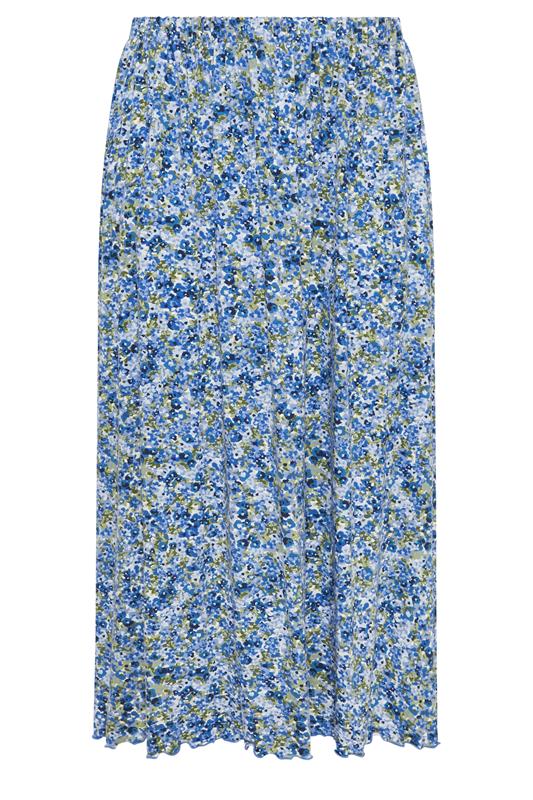 YOURS Plus Size Blue Floral Print Maxi Skirt | Yours Clothing  5
