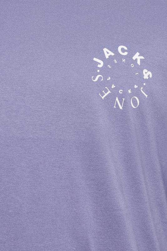 JACK & JONES Big & Tall Purple Crew Neck Logo T-Shirt | BadRhino 2