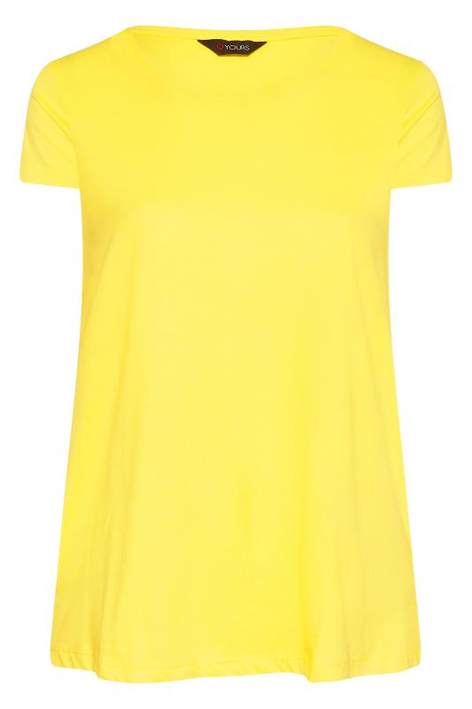 Curve Bright Yellow Short Sleeve Basic T-Shirt 5