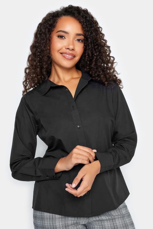 M&Co Black Fitted Cotton Poplin Shirt | M&Co 1