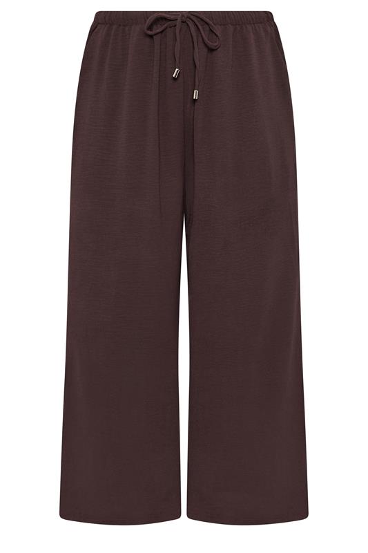EVANS Curve Chocolate Brown Wide Leg Tie Trouser