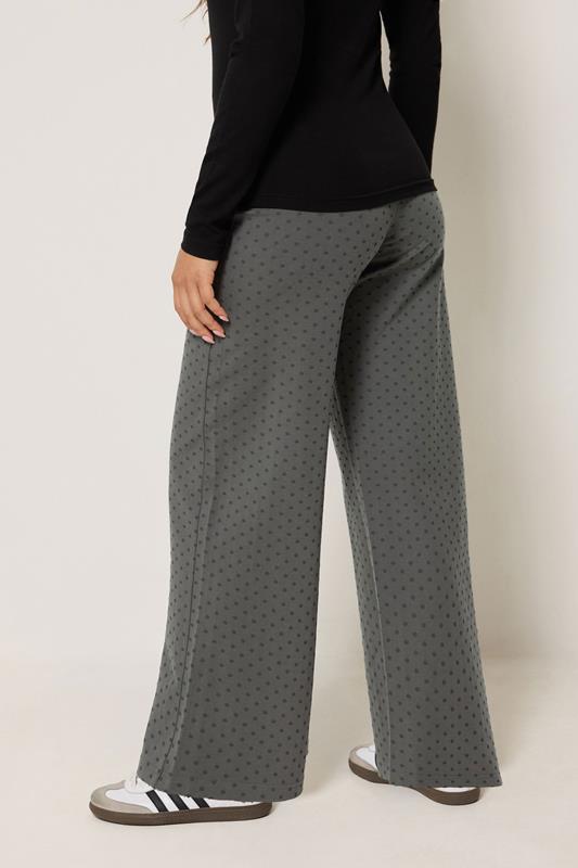 PixieGirl Petite Women's Grey Polka Dot Wide Leg Yoga Pants | PixieGirl 2