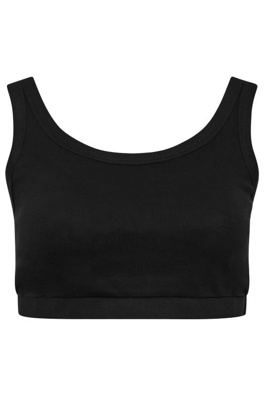 YOURS Plus Size Black Ribbed Crop Top 6