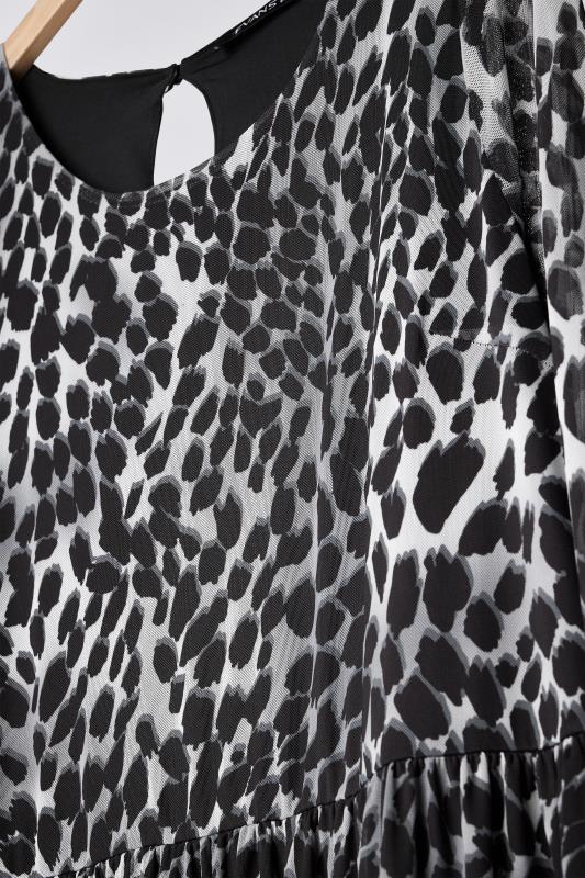 EVANS Plus Size Grey Leopard Print Mesh Midaxi Dress | Evans  7