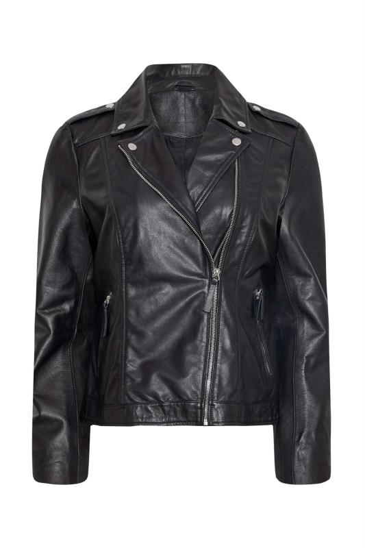 Petite Black Leather Biker Jacket 6