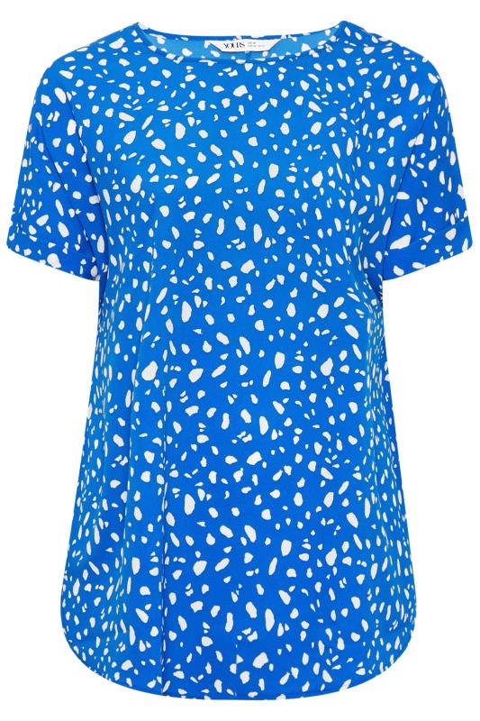 YOURS Curve Plus Size Blue Spot Print Top | Yours Clothing  5