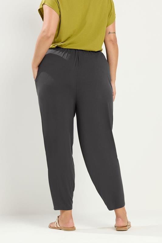 YOURS Plus Size Grey Wide Leg Seam Joggers | Yours Clothing 2