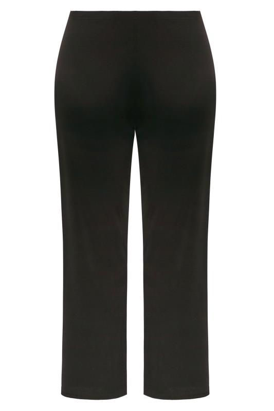 Plus Size Black Pull On Ribbed Bootcut Trousers | Yours Clothing 4