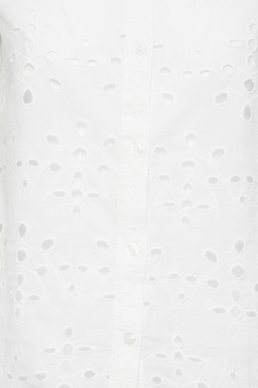Petite White Broderie Short Sleeve Shirt | PixieGirl 5