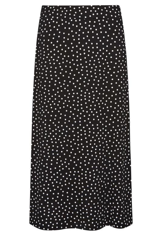 M&Co Black Polka Dot Print Jersey Midi Skirt | M&Co 5