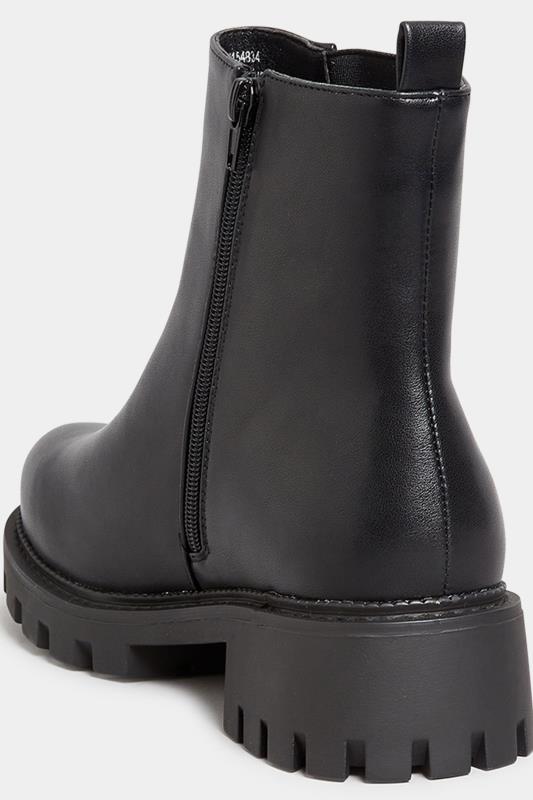 Black Chunky Chelsea Boots In Wide E Fit & Extra Wide EEE Fit | Yours Clothing 4