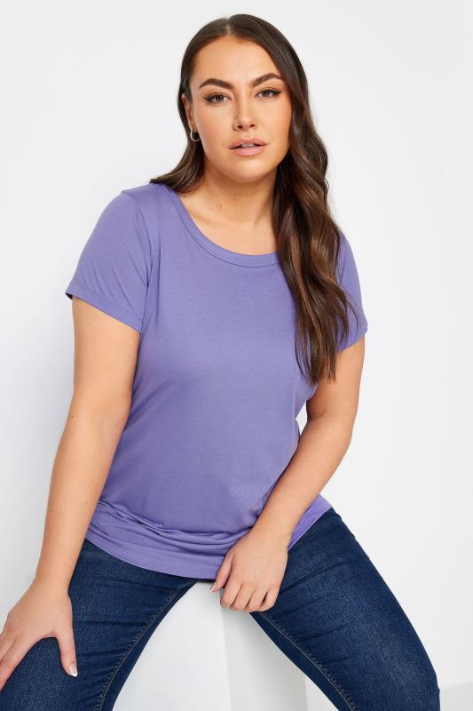 YOURS Plus Size Purple T-Shirt | Yours Clothing 1