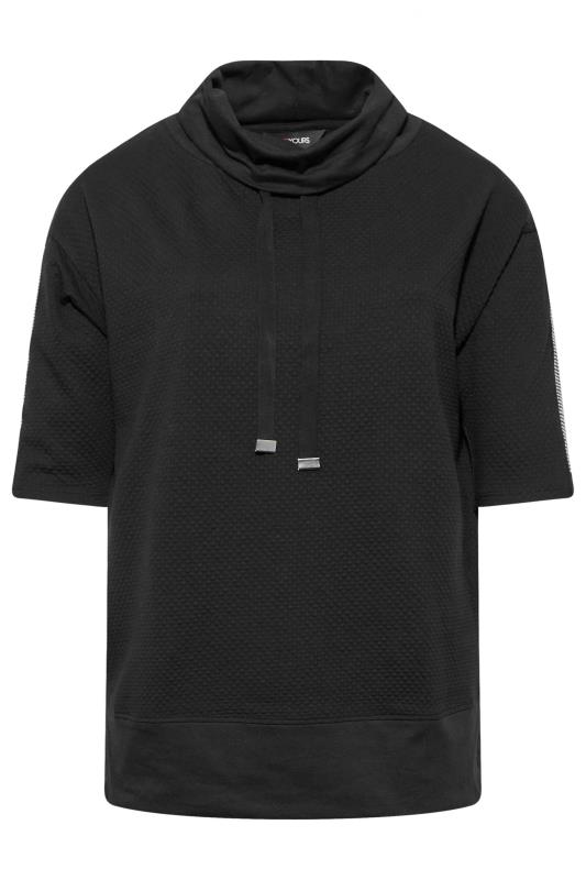 Plus Size Black Stud Sleeve Sweatshirt | Yours Clothing 6