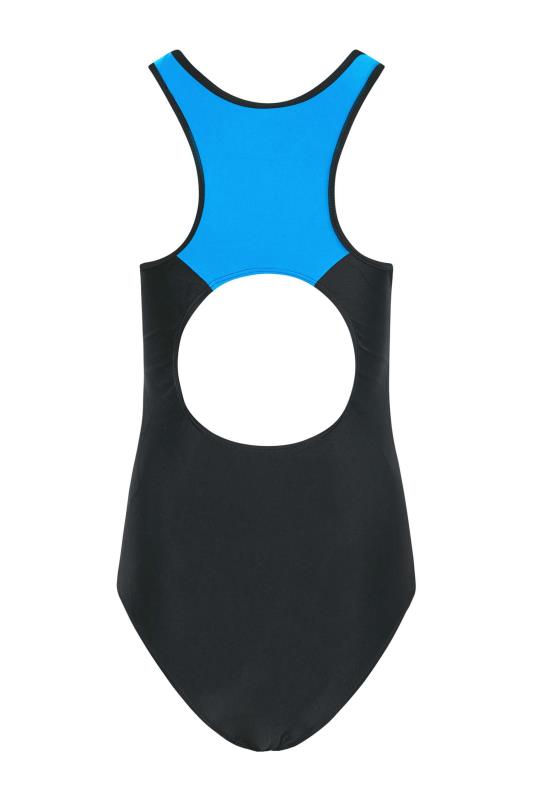 YOURS PETITE Plus Size Curve Blue Active Contour Swimsuit | Yours Clothing  2