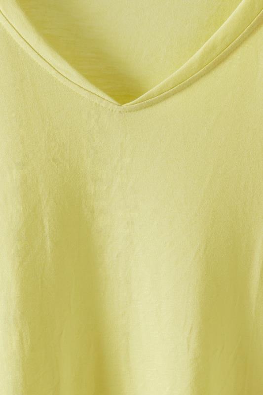EVANS Plus Size Yellow V-Neck Modal Rich T-Shirt | Evans 8