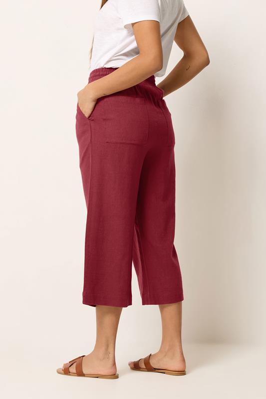 M&Co Berry Purple Linen Culottes | M&Co 4