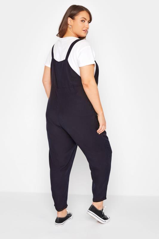 LIMITED COLLECTION Curve Navy Blue Pocket Dungarees_C.jpg