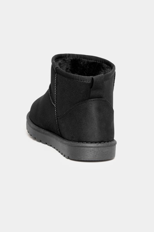 Black Faux Suede Faux Fur Lined Ankle Boots In Wide E Fit & Extra Wide EEE Fit | Yours Clothing 4