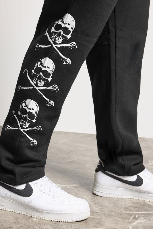 BadRhino Big & Tall Black Side Skull Open Hem Joggers | BadRhino 5