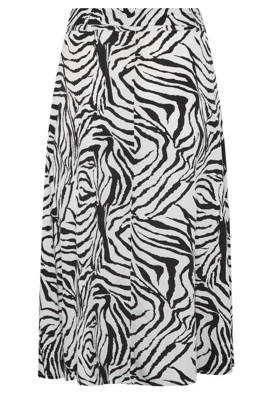 PixieGirl Black Zebra Print Belted Midi Skirt | PixeGirl 5