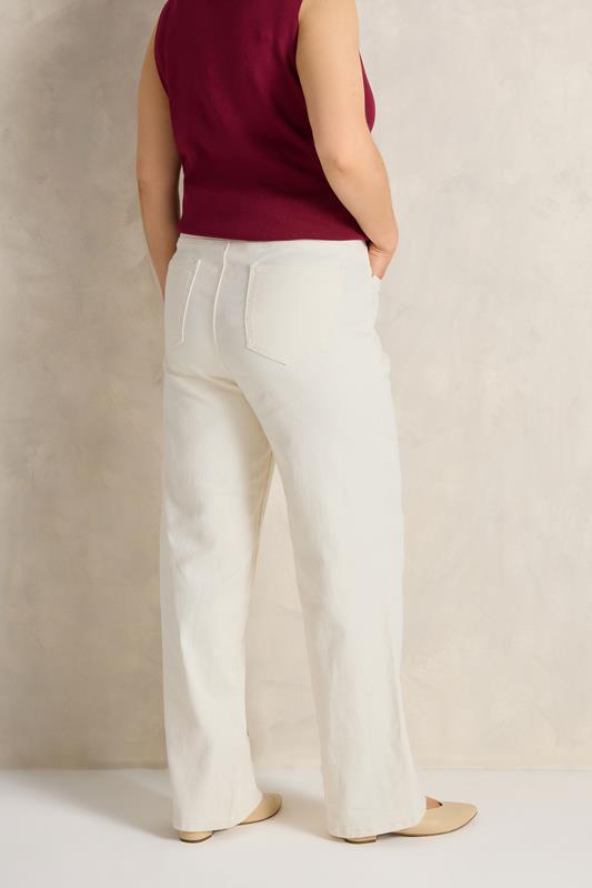 EVANS Plus Size White Premium Wide Leg Jeans | Evans 2