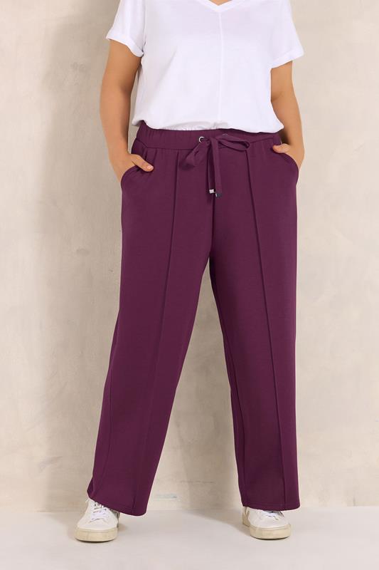 EVANS bessenrode luxe joggingbroek met wijde pijpen