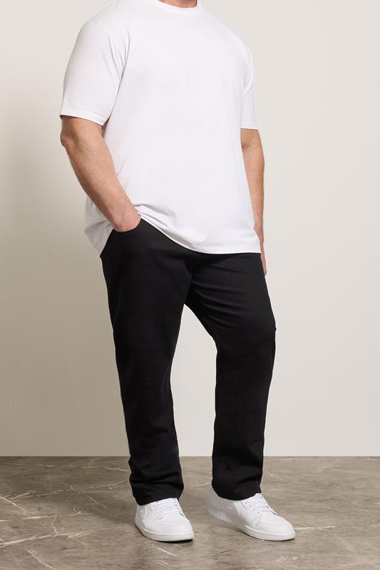 BadRhino Big & Tall Black Elasticated Waist Stretch Jeans | BadRhino 1