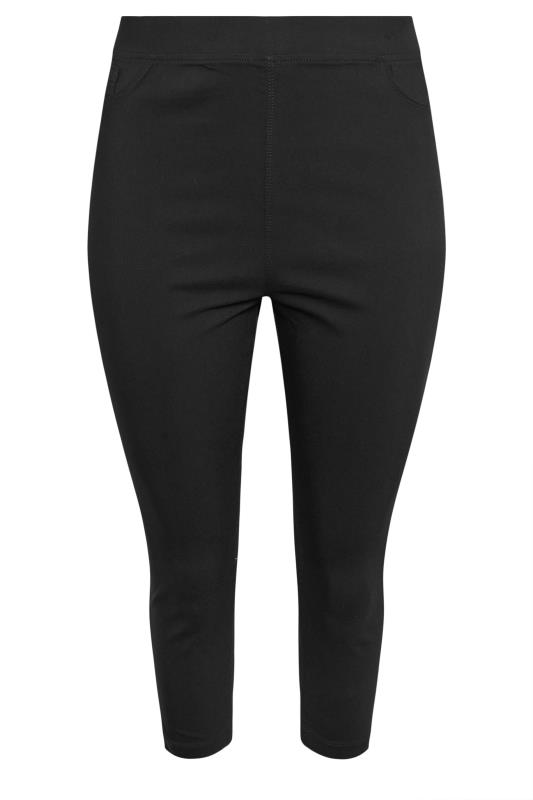 Black Bengaline Cropped Pull On Trousers, plus size 16 to 36 5