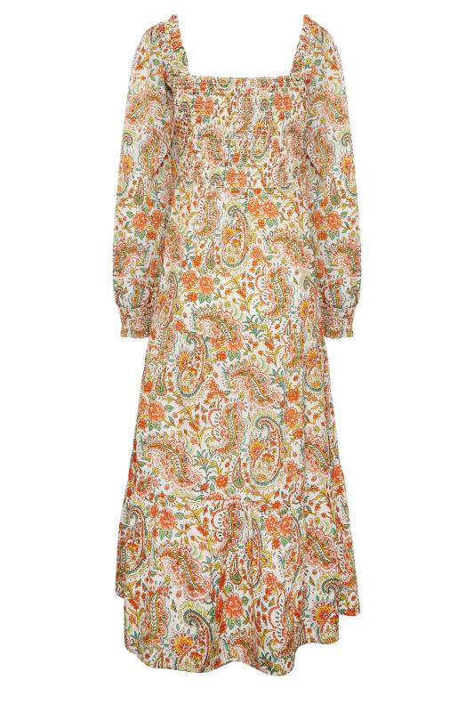 LTS Tall Women's Orange Paisley Print Tiered Dress | Long Tall Sally 7