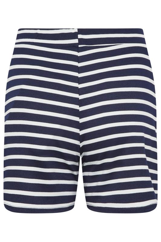 PixieGirl Navy Blue Stripe Print Shorts | PixieGirl 6