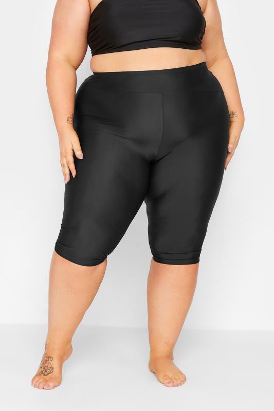 Plus Size Black Long Swim Shorts | Yours Clothing 1