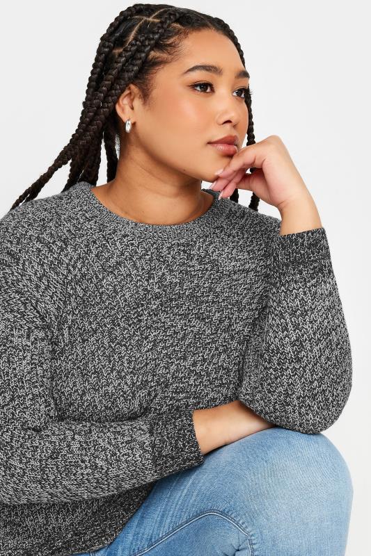 YOURS Plus Size Black & White Essential Knitted Jumper | Yours Clothing 4